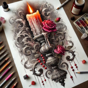Świece - Free tattoo design ideas ai genereted - inkby.ai