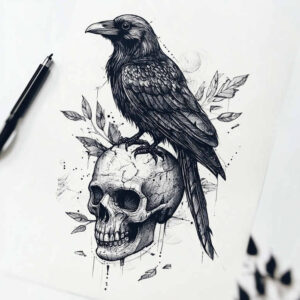 Kruki i wrony - Free tattoo design ideas ai genereted - inkby.ai