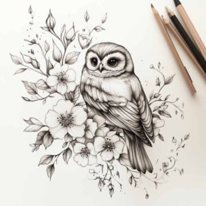 Delikatne kwiaty - Free tattoo design ideas ai genereted - inkby.ai