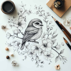Delikatne kwiaty - Free tattoo design ideas ai genereted - inkby.ai