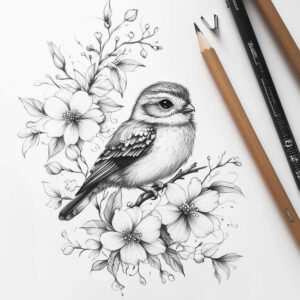 Delikatne kwiaty - Free tattoo design ideas ai genereted - inkby.ai