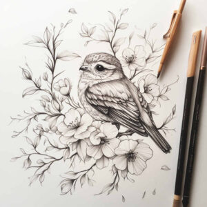 Delikatne kwiaty - Free tattoo design ideas ai genereted - inkby.ai