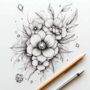 Delikatne kwiaty - Free tattoo design ideas ai genereted - inkby.ai