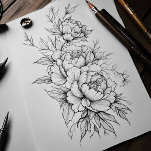 Delikatne kwiaty - Free tattoo design ideas ai genereted - inkby.ai