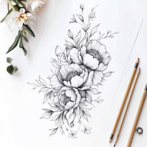 Delikatne kwiaty - Free tattoo design ideas ai genereted - inkby.ai