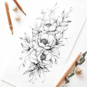Delikatne kwiaty - Free tattoo design ideas ai genereted - inkby.ai
