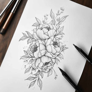 Delikatne kwiaty - Free tattoo design ideas ai genereted - inkby.ai