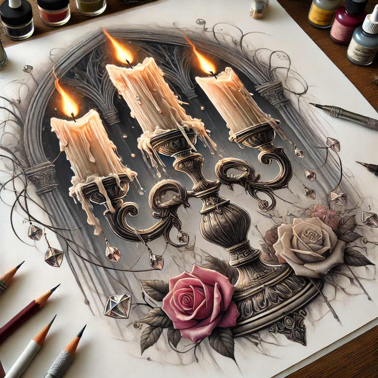 Świece - Free tattoo design ideas ai genereted - inkby.ai