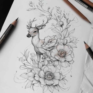 Delikatne kwiaty - Free tattoo design ideas ai genereted - inkby.ai