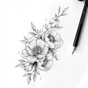 Delikatne kwiaty - Free tattoo design ideas ai genereted - inkby.ai