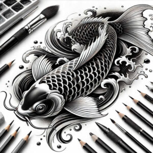 mystical-koi-realism-depth-illusion-for-side-torso – tattoo design ideas free ai generated – Gallery: koi-fish-inkby-ai