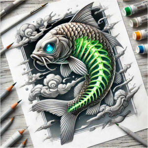 koi-with-ornamental-detail-neotraditional-clean-lines-for-ribs – tattoo design ideas free ai generated – Gallery: koi-fish-inkby-ai