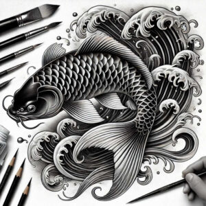 koi-and-nature-neotraditional-vivid-detail-for-inner-arm – tattoo design ideas free ai generated – Gallery: koi-fish-inkby-ai