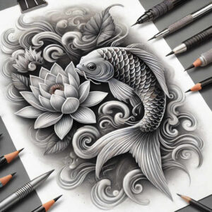 koi-with-shading-realism-photo-ink-for-nape – tattoo design ideas free ai generated – Gallery: koi-fish-inkby-ai