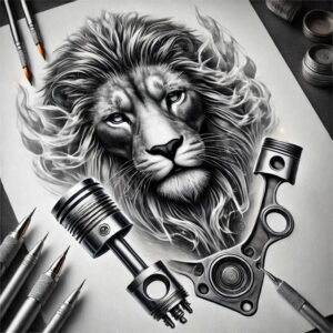 lion – tattoo design ideas free ai generated – realism-textured-skin – for-ribs – Gallery: lions-inkby-ai