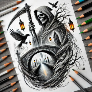 lion – tattoo design ideas free ai generated – surrealism-dynamic-shapes – for-sternum – Gallery: lions-inkby-ai