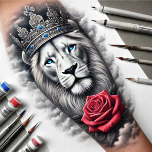 lions tattoo design ideas Surrealism imaginative detailed anatomy for heel
