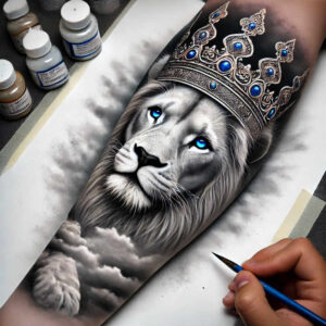 lions tattoo design ideas Realism realistic perspective natural pose for stomach