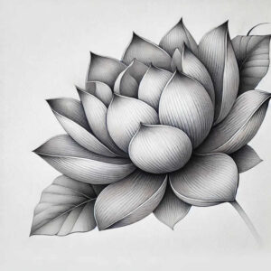 lotus-rebirth-symbol – tattoo design ideas free ai generated – micro-line – for-lower-thigh – Gallery: lotuses-inkby-ai