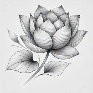 water-flower – tattoo design ideas free ai generated – single-dot – for-lower-chest – Gallery: lotuses-inkby-ai