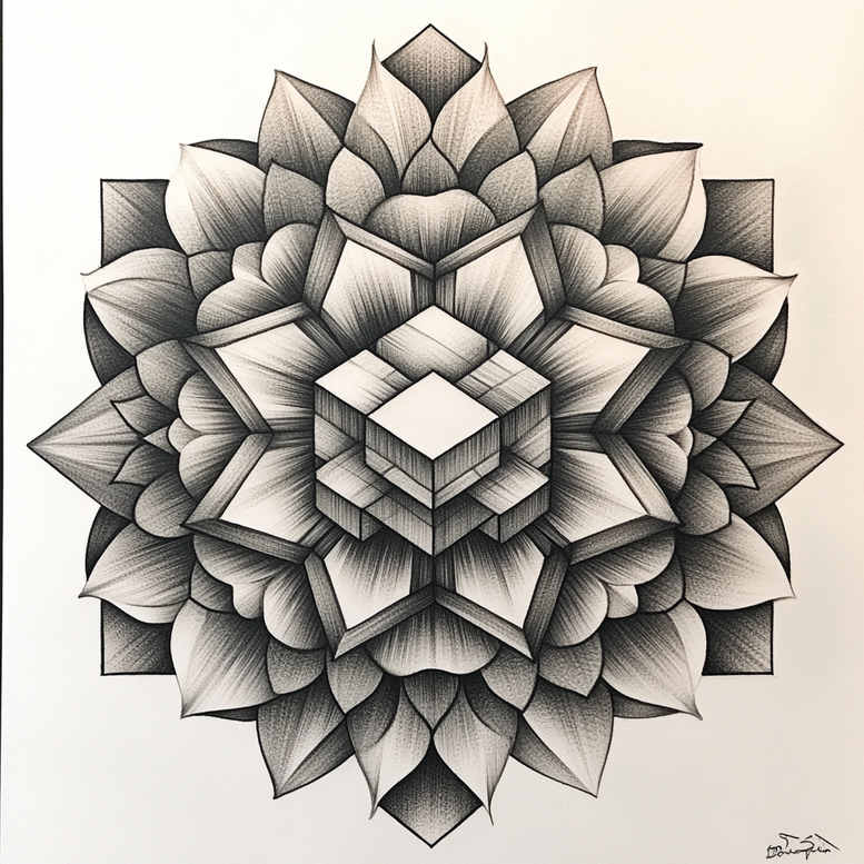 circular-pattern – tattoo design ideas free ai generated – delicate-arcs – for-full-back – Gallery: mandalas-and-similar-inkby-ai