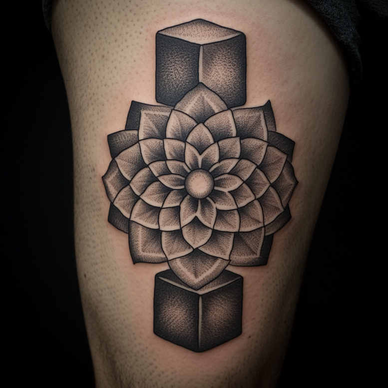 engraved-motif – tattoo design ideas free ai generated – cosmic – for-sternum – Gallery: mandalas-and-similar-inkby-ai