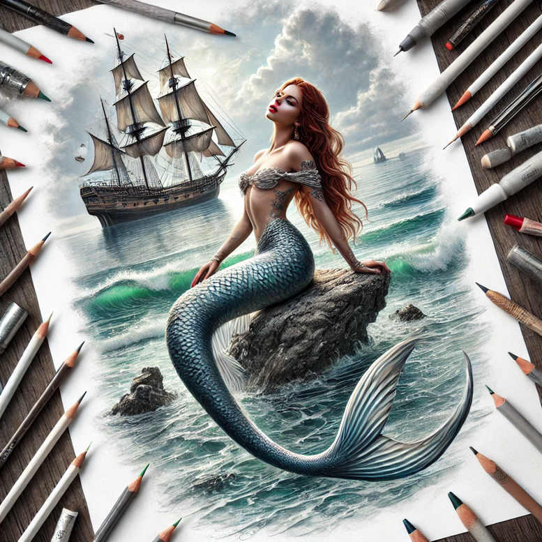 mermaids tattoo design ideas bold texture elegant for collarbone