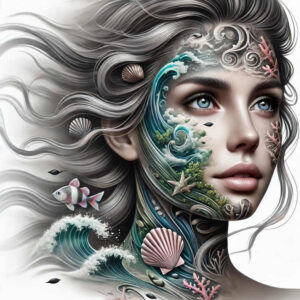 mermaids tattoo design ideas layered fill flowing fins for spine