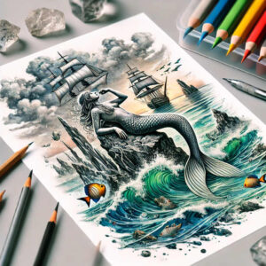 mermaids tattoo design ideas saturated hues soft gradients symbolising courage