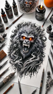 monkey-shadow-tattoo-realism-reflective-light-for-ankle – tattoo design ideas free ai generated – Gallery: monkeys-inkby-ai
