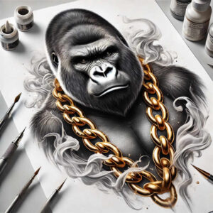 monkey-artistic-tattoo-neotraditional-crisp-lines-for-hand – tattoo design ideas free ai generated – Gallery: monkeys-inkby-ai