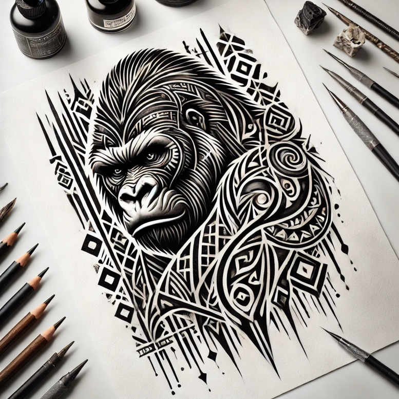 monkeys tattoo design ideas Realism photo-like tattoo dynamic movement for toe