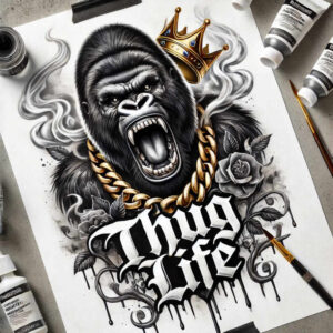 monkeys tattoo design ideas atmospheric sharp contours represents strength
