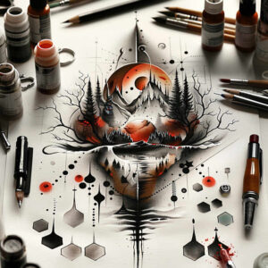 fauna-tattoo – tattoo design ideas free ai generated – surrealism-fragmentation – for-wrist – Gallery: nature-inkby-ai