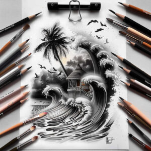field-tattoo – tattoo design ideas free ai generated – surrealism-surreal-lighting – for-back – Gallery: nature-inkby-ai