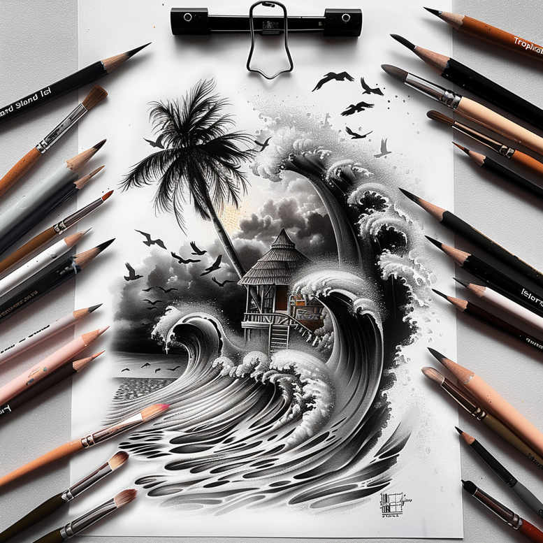 field-tattoo – tattoo design ideas free ai generated – surrealism-surreal-lighting – for-back – Gallery: nature-inkby-ai