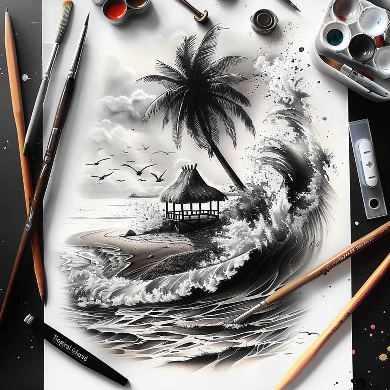 for-women – tattoo design ideas free ai generated – surrealism-abstract-forms – for-back-shoulder – Gallery: nature-inkby-ai
