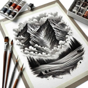 mountain-scenery-tattoo – tattoo design ideas free ai generated – neotraditional-dynamic-color – for-heel – Gallery: nature-inkby-ai