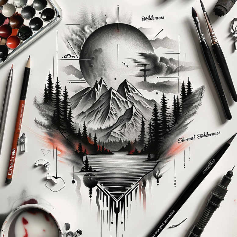 mystical-nature-tattoo – tattoo design ideas free ai generated – realism-depth-of-field – for-collarbone – Gallery: nature-inkby-ai