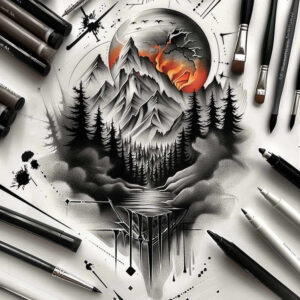 star-tattoo – tattoo design ideas free ai generated – neotraditional-layered-fill – for-elbow – Gallery: nature-inkby-ai