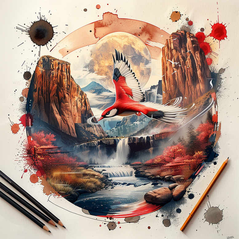 nature tattoo design ideas Surrealism whimsical natural elements for forearm