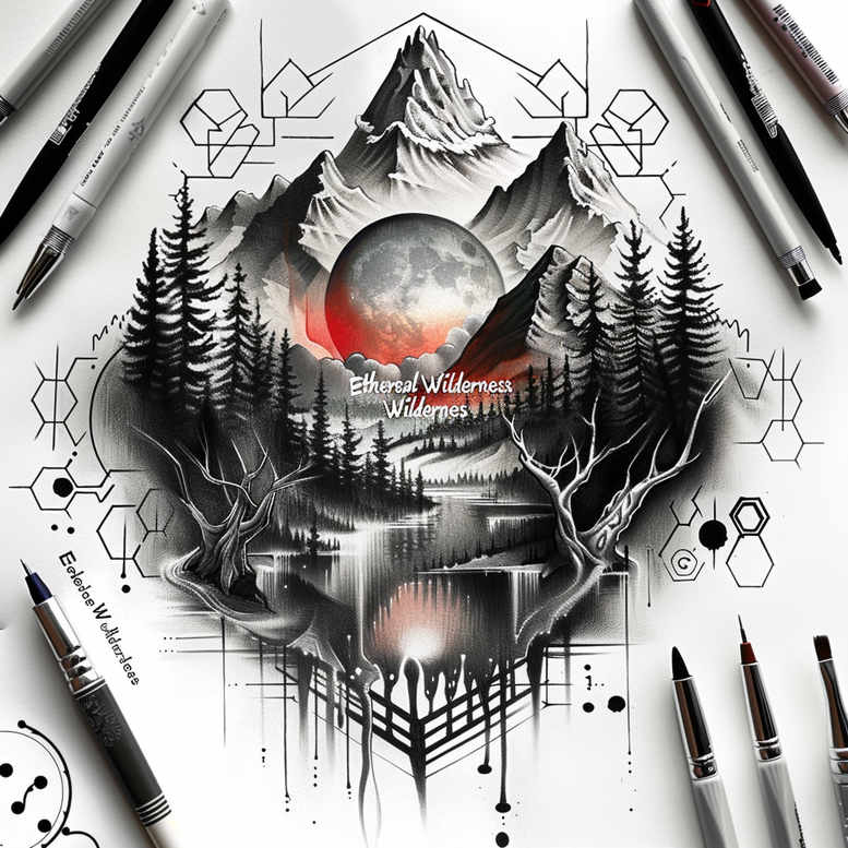 nature tattoo design ideas Surrealism vibrant contrasts natural lines meaning courage