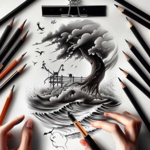 nature tattoo design ideas Surrealism phantasmagoria natural movement for upper thigh