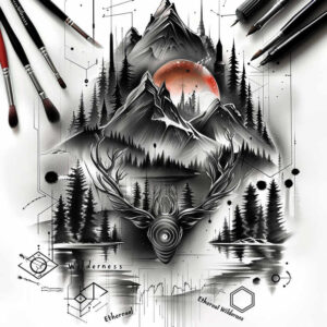 nature tattoo design ideas clear lines natural textures shows determination