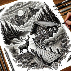 nature tattoo design ideas Surrealism fluid forms serene represents endurance