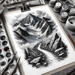 nature tattoo design ideas Surrealism enigmatic visuals vibrant for upper chest