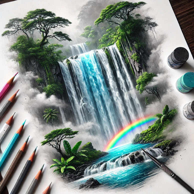 water-tattoo – tattoo design ideas free ai generated – realism-deep-shadows – for-upper-shoulder – Gallery: nature-inkby-ai