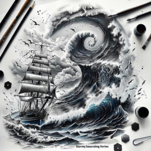 wild-nature-tattoo – tattoo design ideas free ai generated – surrealism-psychic-energy – for-behind-ear – Gallery: nature-inkby-ai