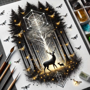 abstract-animals – tattoo design ideas free ai generated – neotraditional-vibrant-palette – for-collarbone – Gallery: other-animals-inkby-ai