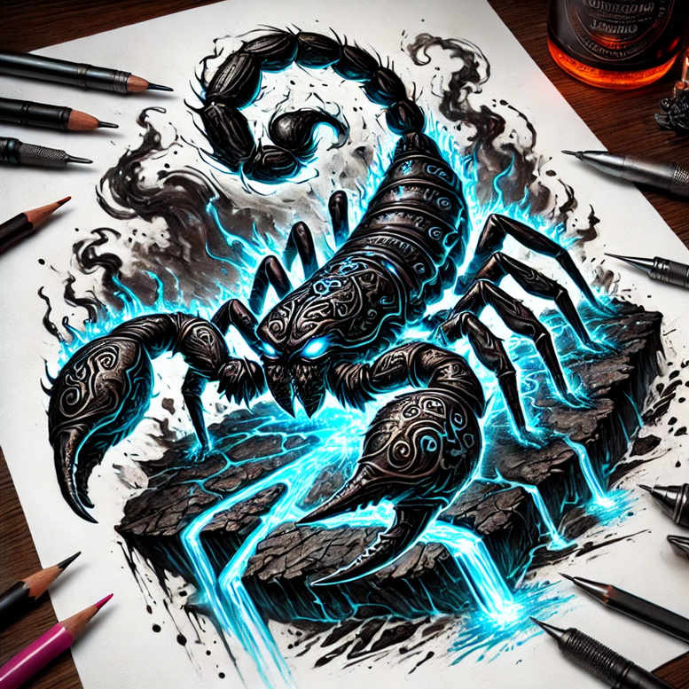 animals-with-wavy-lines – tattoo design ideas free ai generated – neotraditional-rich-shading – for-collarbone – Gallery: other-animals-inkby-ai